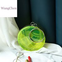 Abs Solid Color Transparent Round Clutch Evening Bag sku image 7