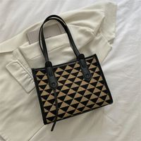 Women's Large Spring&summer Pu Leather Geometric Fashion Bucket Zipper Tote Bag sku image 1