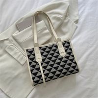 Women's Large Spring&summer Pu Leather Geometric Fashion Bucket Zipper Tote Bag sku image 2