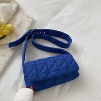 Women's Medium Summer Nylon Solid Color Lingge Fashion Square Magnetic Buckle Shoulder Bag sku image 3