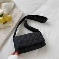 Women's Medium Summer Nylon Solid Color Lingge Fashion Square Magnetic Buckle Shoulder Bag sku image 1