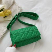 Women's Medium Summer Nylon Solid Color Lingge Fashion Square Magnetic Buckle Shoulder Bag sku image 4