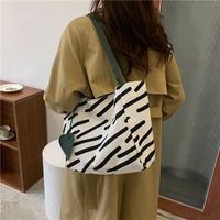 Women's Fashion Zebra Canvas Shopping Bags main image 5