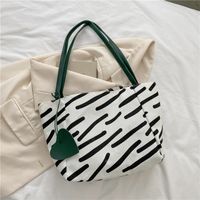 Women's Fashion Zebra Canvas Shopping Bags sku image 1