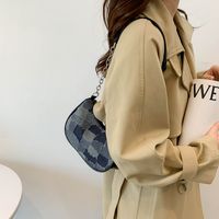 Women's Medium Spring&summer Denim Solid Color Fashion Oval Zipper Cloud Shape Bag main image 3
