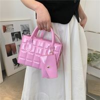 Women's Medium Pu Leather Solid Color Basic Square Zipper Crossbody Bag main image 5