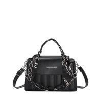 Women's Medium Pu Leather Solid Color Fashion Ribbon Square Magnetic Buckle Crossbody Bag main image 2