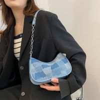 Women's Medium Spring&summer Denim Solid Color Fashion Oval Zipper Cloud Shape Bag main image 2