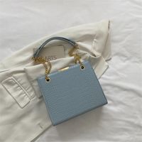 Women's Medium Pu Leather Solid Color Fashion Square Zipper Crossbody Bag sku image 4