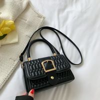 Women's Medium Pu Leather Solid Color Fashion Square Lock Clasp Crossbody Bag sku image 5
