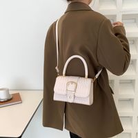 Women's Medium Pu Leather Solid Color Fashion Square Lock Clasp Crossbody Bag main image 2