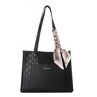 Women's Large All Seasons Pu Leather Color Block Fashion Ribbon Square Zipper Tote Bag main image 3