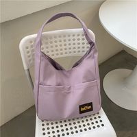 Women's Basic Solid Color Canvas Shopping Bags main image 6
