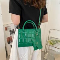 Women's Medium Pu Leather Solid Color Basic Square Zipper Crossbody Bag main image 3