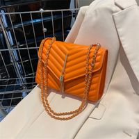 Women's Medium Pu Leather Solid Color Fashion Square Flip Cover Crossbody Bag main image 1