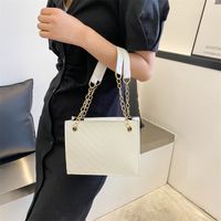 Women's Medium Pu Leather Solid Color Fashion Square Open Crossbody Bag main image 4