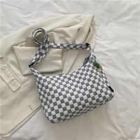 Women's Medium Spring&summer Canvas Solid Color Fashion Square Zipper Tote Bag sku image 5