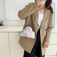 Women's Medium Cotton And Linen Color Block Vintage Style Square Zipper Crossbody Bag main image 3