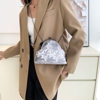 Women's Medium Cotton And Linen Color Block Vintage Style Square Zipper Crossbody Bag main image 2