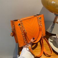 Women's Medium Pu Leather Solid Color Fashion Square Open Crossbody Bag main image 1