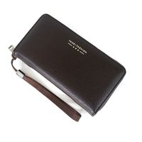 Men's Solid Color Pu Leather Zipper Wallets sku image 4