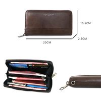 Men's Solid Color Pu Leather Zipper Wallets main image 3