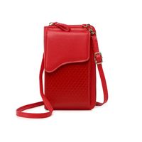Women's All Seasons Pu Leather Solid Color Fashion Square Zipper Phone Wallet sku image 1