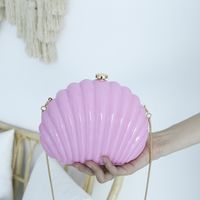 Abs Solid Color Shell Evening Bags main image 5