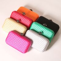 Polyester Solid Color Lingge Square Clutch Evening Bag main image 1