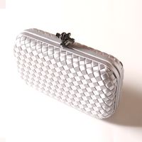 Polyester Solid Color Lingge Square Clutch Evening Bag main image 3