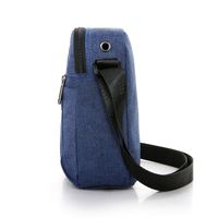 Men's Small Canvas Solid Color Fashion Square Zipper Crossbody Bag main image 5