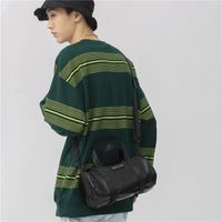 Men's Small Oxford Cloth Solid Color Streetwear Cylindrical Zipper Crossbody Bag main image 2