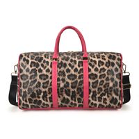 Unisex Fashion Leopard Pu Leather Travel Bags sku image 2