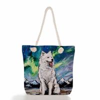 Women's Fashion Animal Starry Sky Canvas Shopping Bags main image 4