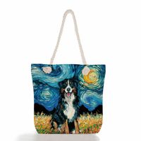 Women's Fashion Animal Starry Sky Canvas Shopping Bags main image 3