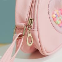 Kid's Mini Pu Leather Heart Shape Cute Zipper Crossbody Bag main image 5