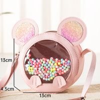 Kid's Mini Pu Leather Heart Shape Cute Zipper Crossbody Bag sku image 3