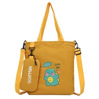 Women's Cute Letter Dinosaur Canvas Shopping Bags sku image 1