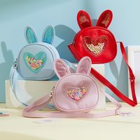 Kid's Mini Pu Leather Heart Shape Cute Zipper Crossbody Bag main image 1
