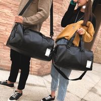 Unisex Vintage Style Geometric Pu Leather Waterproof Travel Bags main image 3