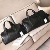 Unisex Vintage Style Geometric Pu Leather Waterproof Travel Bags main image 6