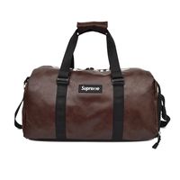 Unisex Vintage Style Stripe Pu Leather Waterproof Travel Bags sku image 3