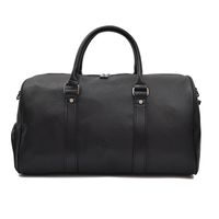 Men's Fashion Solid Color Pu Leather Waterproof Travel Bags sku image 1