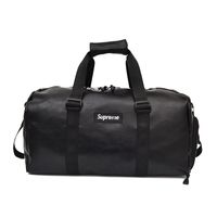 Unisex Vintage Style Stripe Pu Leather Waterproof Travel Bags sku image 2