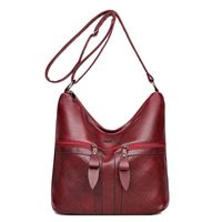 Women's Medium Summer Pu Leather Geometric Vintage Style Square Zipper Tote Bag sku image 1