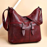 Women's Medium Summer Pu Leather Geometric Vintage Style Square Zipper Tote Bag main image 1
