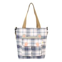 Women's Vintage Style Plaid Canvas Shopping Bags sku image 4