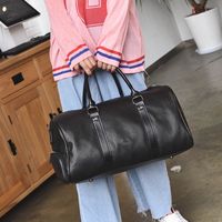 Men's Fashion Solid Color Pu Leather Waterproof Travel Bags main image 2