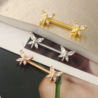 Fashion Dragonfly Stainless Steel Plating Zircon Adhesive Nail main image 1