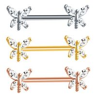 Fashion Dragonfly Stainless Steel Plating Zircon Adhesive Nail sku image 2